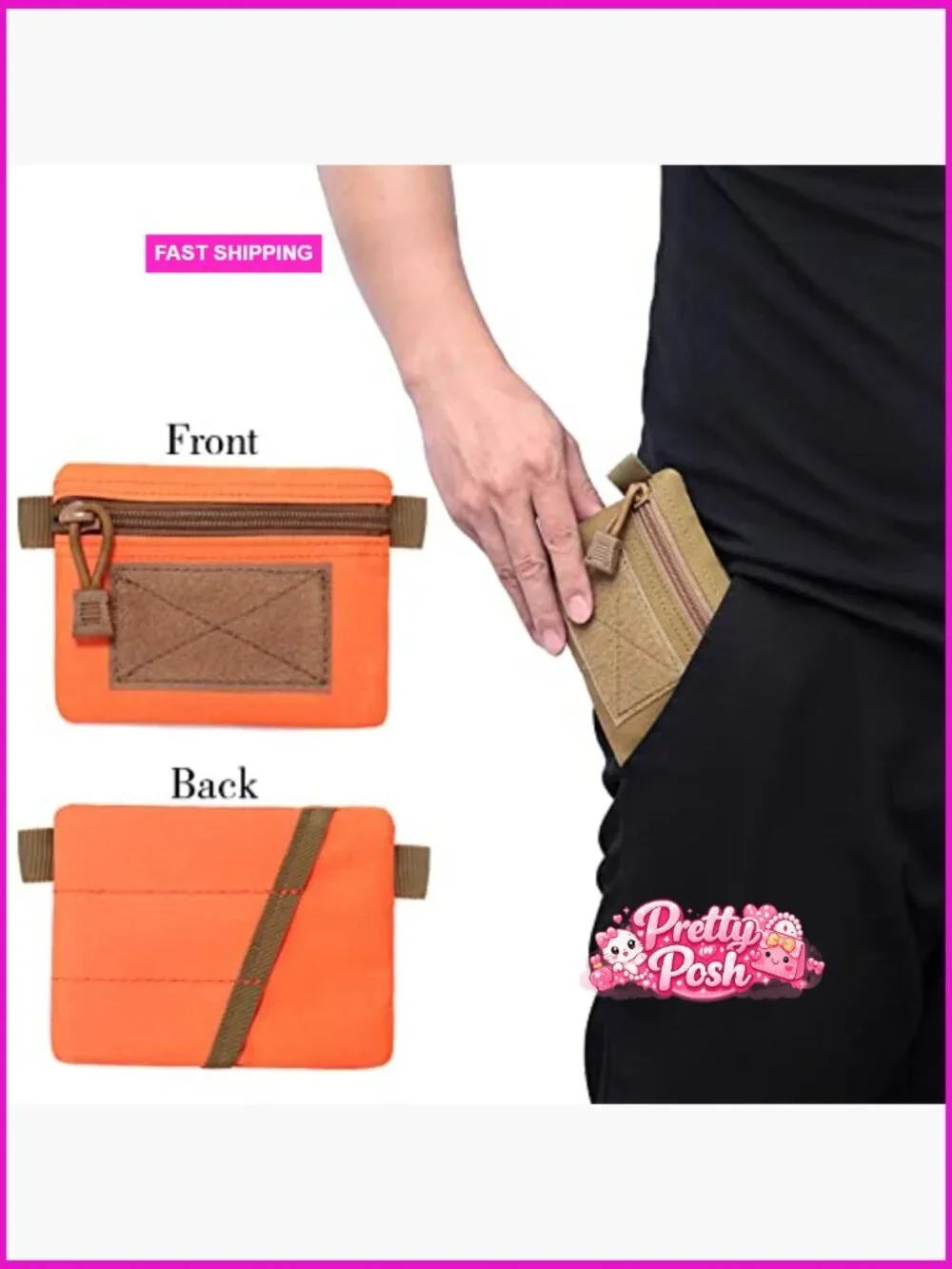 Tactical Keychain Pouch Nylon EDC Pocket Organizer Belt Gear